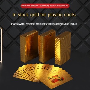 Texas Landlord Gold Landlord Jeux de table de <span class=keywords><strong>poker</strong></span> étanches en PET avec feuille d'or et d'argent - Product Image 6