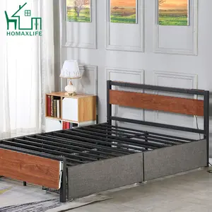 Ücretsiz örnek en çok satan basit montaj süs demir kanepe çift katlı yatak ayarlanabilir metal yatak çerçeveleri toptan