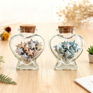Nouvelle mode bouteille de stockage <span class=keywords><strong>en</strong></span> forme de <span class=keywords><strong>coeur</strong></span> bonbons vide mariage décorer <span class=keywords><strong>verre</strong></span> maison fêtes décorations conteneur avec couvercle <span class=keywords><strong>en</strong></span> liège - Product Image 3