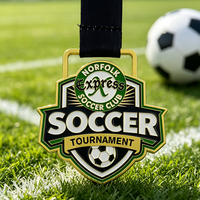 Médailles de football en or personnalisées en métal pour le football, le basketball, le volley-ball, pour les clubs et l'éducation, médaille de club personnalisée