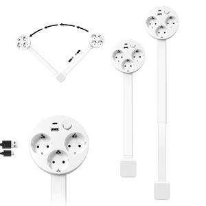 Extensor de Enchufe de Pared Plano Minimalista Giratorio 180° Extensible y Expandible 0728 con Diseño Moderno para Uso en Exteriores y Automóviles - Product Image 2
