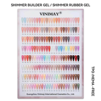 Vinimay Fournitures pour Salons de Manucure : Gel Pailleté Réfléchissant en Bouteille Rechargeable, Gel Solide Couleur, Base Caoutchouc / Gel Constructeur Scintillant