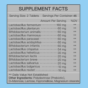 Comprimés Probiotiques Premium pour Hommes 60 Milliards de UFC 14 Souches avec Prébiotiques pour le Soutien de la Santé Digestive et Immunitaire Intestinale - Product Image 2