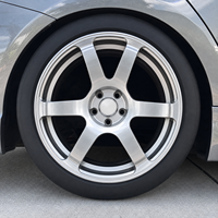 Jantes de voiture de tourisme haute performance 17x7.5 5x108 ET38 Hyper Silver entièrement usinées à 5 branches, jantes sport compactes