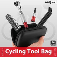 Hi-Spec personnalisé 14 pièces en acier à haute teneur en carbone Kit d'outils de réparation de vélo Mini clé à cliquet jeu de tournevis Portable OEM ODM
