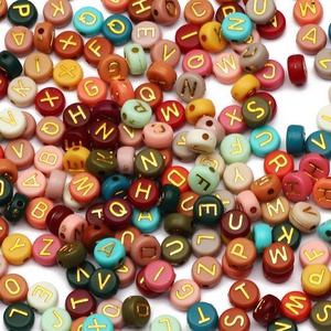 Wholesale Mixed Acrylic Round Flat Loose Spacer Alphabet Letter Candy Cubes Beads For DIY Jewelry Making