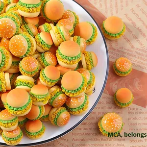 Thân Thiện Với Môi Tự Làm Thu Nhỏ Cảnh Quan Trang Trí Sáng Tạo Nhựa Thủ Công Mỹ Nghệ Keychain Bánh Hamburger Nướng Kem Phim Hoạt Hình Mô Phỏng Thực Phẩm Chơi - Product Image 4
