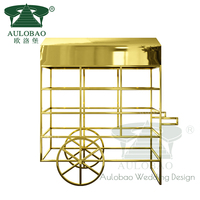 Carro de barra de dulces de postre de acero inoxidable para decoración de fiestas con ruedas para fiestas