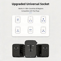 Adaptateur de voyage 120W, adaptateur universel de voyage, adaptateur de charge rapide, qualité supérieure, multi-prises, international, tout-en-un