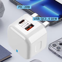 Bon marché, boîtier de chargeur A + C, prise US/EU/UK, charge rapide, bloc de chargeur QC3.0 Type C pour Iphone pour Huawei