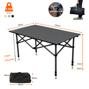 Mesa de camping plegable de Metal pesado portátil multifuncional, mesa de jardín con bolsa portátil adecuada para Camping Picnic Party - Product Image 2