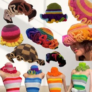 Chapeaux Bob en Crochet Faits Main Unisexe Colorés pour Halloween, Multicolores, Respirants, Imperméables, Style Personnage, 100% Acrylique, Vente en Gros - Product Image 2