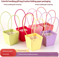 Sacs cadeaux en papier gaufré en forme de livre colorés, imperméables, portables, pour fleuristes, emballage de bouquets, sacs fourre-tout pour mariage et fête