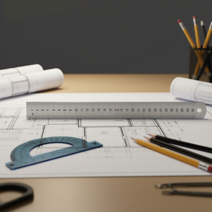 Regla semirrígida de acero inoxidable de 30 cm, herramienta de medición de precisión para dibujo técnico e ingeniería - Product Image 3