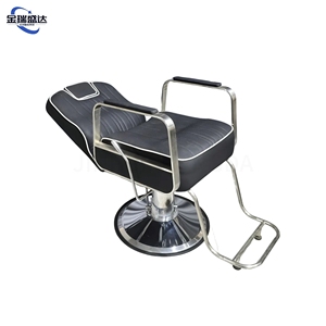 Silla de Barbero Hidráulica Reclinable JINRUISHENGDA, Silla de Estilismo Giratoria 360° con Altura Ajustable y Marco Cromado para Barbería - Product Image 2