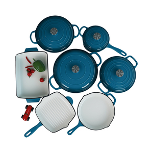 7 miếng gang Bếp Nấu Ăn chảo và chậu đặt không dính Cookware sets với nắp - Product Image 4