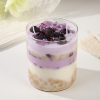 Bougie parfumée en cire de soja personnalisée, 8*10cm, pot en verre, forme de dessert, pour la maison, l'hôtel, le bureau, la décoration aromathérapeutique