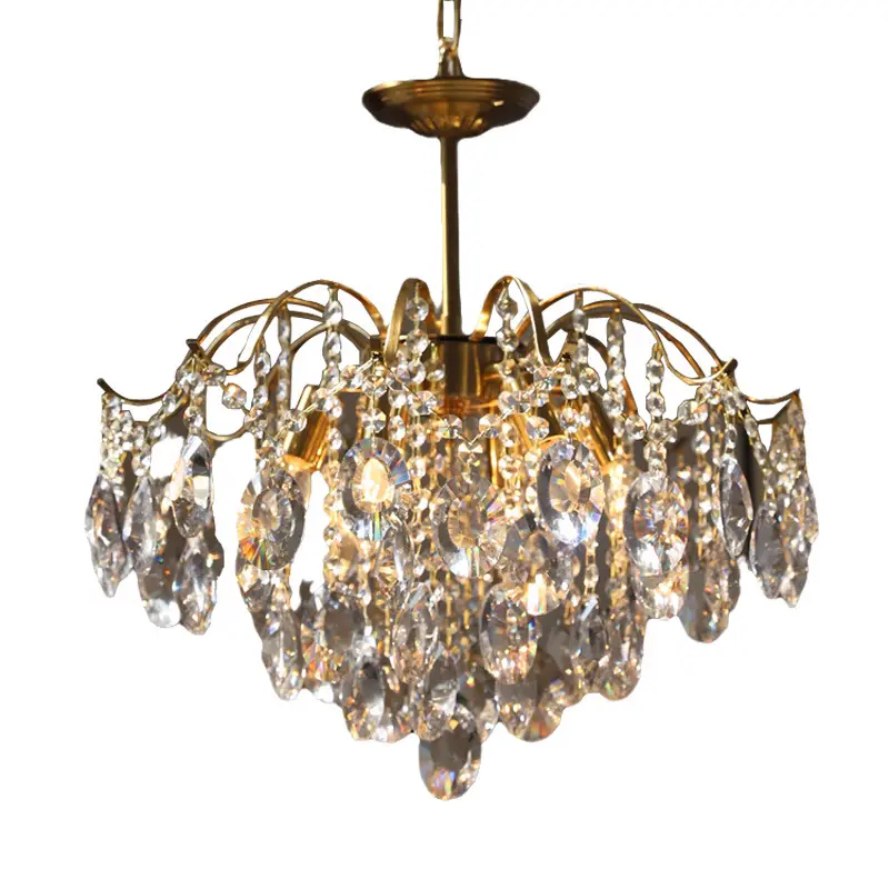 Chrome Luxury Crystal Chandelier Modern Crystal Chandelier Hanging Ceiling Light Fixture Entryway Foyer