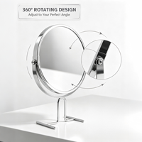 Personalized Double-Sided Standing Cosmetics Mirror Chrome Finish Design 3x Magnifying Feature CE Certified Desktop Makeup Use