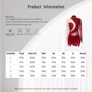 Vestido de Patinaje Artístico con Pedrería y Malla, Profesional para Mujer, Asimétrico, Manga Larga, Cuello Alto, Leotardo para Competencia de Patinaje sobre Hielo - Product Image 6