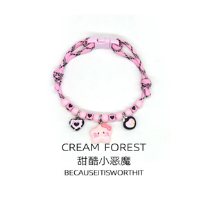 Collier pour chien avec pendentif étoile mignon, collier rose et noir de style doux et cool, décoration de collier pour chat, réglable pour Bichon - Product Image 4