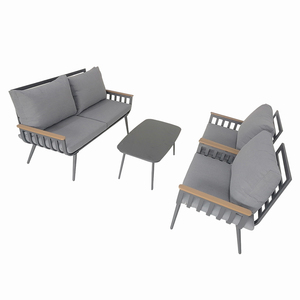 Meubles haut <span class=keywords><strong>de</strong></span> gamme et élégants en promotion directe usine – Ensembles <span class=keywords><strong>de</strong></span> <span class=keywords><strong>salon</strong></span> 4 pièces avec structure en aluminium - Product Image 5