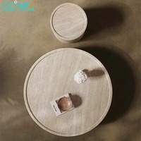 Table basse HZX STONE durable, écologique et moderne en FRP avec socle en marbre, design rond, meubles de salon