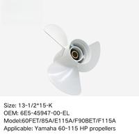 13-1/2*15-K 6E5-45947-00-EL 60 115HP moteur hors-bord pièces d'hélice de bateau de remplacement accessoires hélice en aluminium