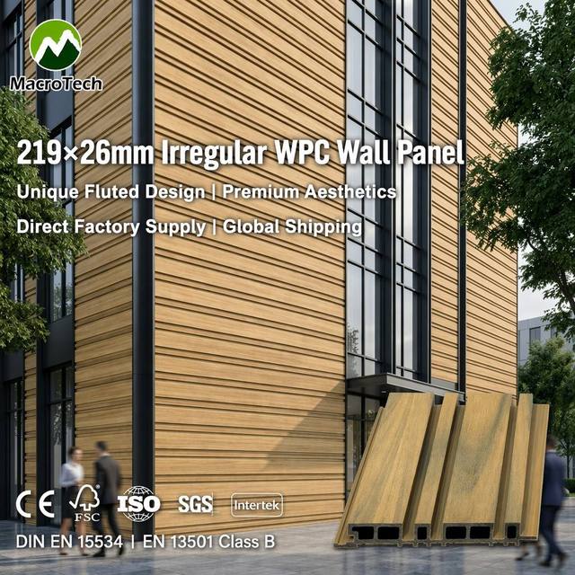 Modern Fireproof Waterproof Termite Resistant Exterior WPC Wall Panel Decorative Cladding System Commercial Gym Hotel Kitchen