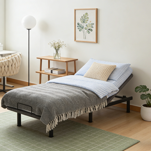 Cadre de <span class=keywords><strong>lit</strong></span> moderne réglable de qualité supérieure avec télécommande sans fil et <span class=keywords><strong>matelas</strong></span> en mousse souple, zéro gravité, montage facile pour hôtels et écoles - Product Image 1