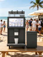 Machine à café expresso et à thé entièrement automatique Le Vending avec écran tactile de 14 pouces pour bureau, capacité de 150 tasses par jour
