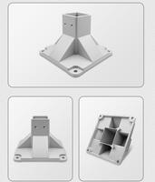 Plaques de base de montage au sol en aluminium moulé sous pression 8080 6060 6262, support pour profilés en aluminium, cadre, pièces de fixation de clôture industrielle