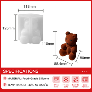 <span class=keywords><strong>Molde</strong></span> de Silicona 3D de <span class=keywords><strong>Osito</strong></span> de Peluche AKOKO, Apto <span class=keywords><strong>para</strong></span> Horno y Congelador, de Grado Alimenticio, Fácil de Desmoldar, <span class=keywords><strong>para</strong></span> Hacer Pasteles de <span class=keywords><strong>Chocolate</strong></span> y Velas - Product Image 2