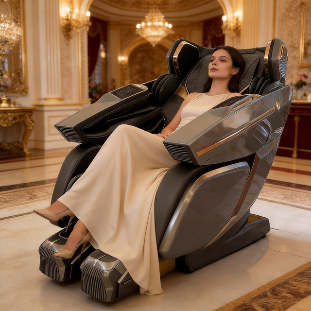 High-End Luxury Foldable Deep Tissue Robotic Massage Chair 4D Manipulator Intelligent Voice Control Zero Gravity Full Body