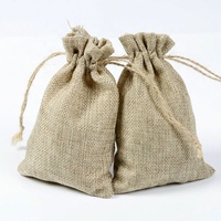 Sacs cadeaux en toile de jute écologiques, réutilisables, durables, avec cordon de serrage, personnalisables avec logo du fabricant, pour bijoux