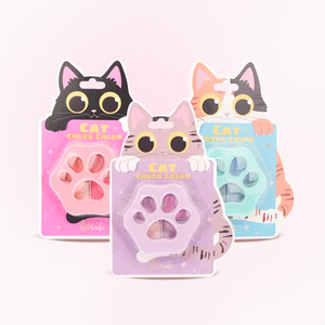 CC30570อายแชโดว์วีแกนสำหรับเด็กน่ารักรูปอุ้งเท้าแมวกันน้ำแวววาวผิวสีเมทัลลิกเรืองแสงสำหรับผิวคล้ำ - Product Image 4