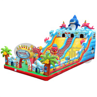 Glissière gonflable de rebond de PVC de château plein d'entrain gonflable de grand d'amusement extérieur commercial de haute qualité avec le ventilateur