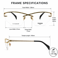 Lunettes de lecture unisexes en titane pur, montures de luxe sans monture, motif diamant, double arche, ultra légères, anti-lumière bleue, logo personnalisé