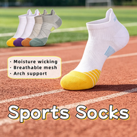 Chaussettes de course en polyester et nylon à logo personnalisé, imprimées numériquement, rayées, respirantes, anti-humidité, en maille