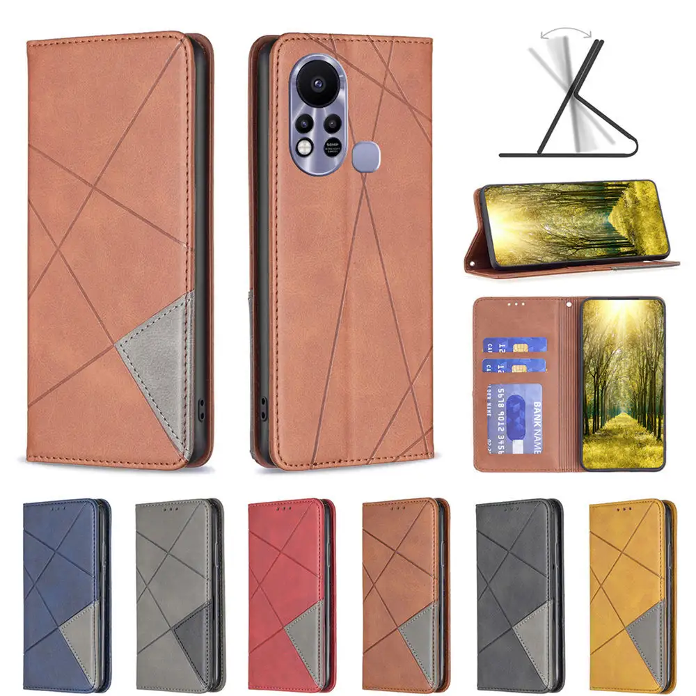 Leather Flip Cover For Huawei Honor 60 Pro Nova 8i 50 Lite X20 9X Argyle Pattern Card Slots Wallet Kickstand Mobile Phone Case
