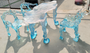 Hiện đại nhựa trong suốt Sông Băng <span class=keywords><strong>c</strong></span>à phê bàn ăn Glacier Frosted nhựa giao diện điều khiển Bảng lối vào đồ nội thất - Product Image 6