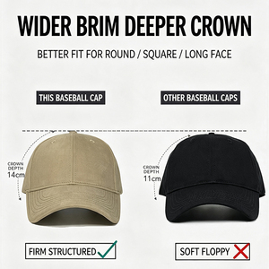 Washed Twill Cotton Baseball Cap Custom Logo Blank Solid Color Unisex Adjustable Curved Brim Casual Outdoor Sports Hat - Product Image 2
