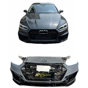 Pare-chocs avant complet d'<span class=keywords><strong>occasion</strong></span> Audi <span class=keywords><strong>A5</strong></span> avec calandre RS5, capot moteur, faisceau de câblage radar et découpes pour capteurs d'aide au stationnement, fixation par boulons - Product Image 1