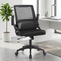 Chaise de bureau exécutive en maille au design moderne avec accoudoirs rabattables, ergonomique et réglable en hauteur pour la maison, la réception et les salles d'attente - Direct Usine