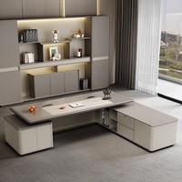 Chaise de bureau de direction pivotante à dossier haut en bois durable de luxe, table de direction pour PDG, style moderne