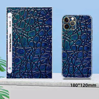 FONLYU 3D Timsah Desenli Dekoratif Çıkartmalar Cep Telefonu Film Kesme Makinesi Cep Telefonu Arka Kapak Koruyucu Cilt