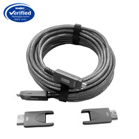 Kabel Serat Optik Display Port 2.1 DP CE 10m hingga 120m, 8K/60Hz 4K 240Hz HDMI Tipe C, Kabel Serat Optik Audio dan Video HD