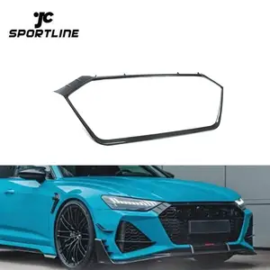 Copertura di rivestimento della griglia anteriore RS6 in fibra di carbonio a secco per Audi RS6 A6 C8 Avant Wagon 4-Door 2019- 2021