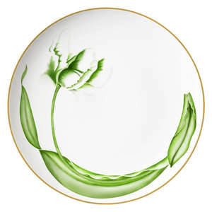 Vente en gros d'assiettes à dîner en céramique à motif <span class=keywords><strong>de</strong></span> fleurs <span class=keywords><strong>de</strong></span> <span class=keywords><strong>pois</strong></span> verts, vaisselle <span class=keywords><strong>de</strong></span> mariage design rond pour fête, caractéristique durable - Product Image 4