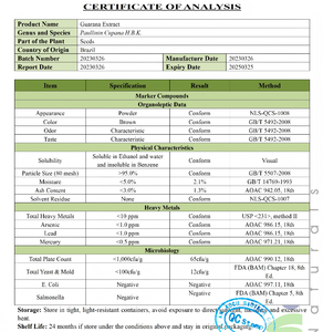 Ekstrak <span class=keywords><strong>Guarana</strong></span> Alami Berkualitas Tinggi Grosir, Larut dalam Air, <span class=keywords><strong>10</strong></span>% Ekstrak Biji <span class=keywords><strong>Guarana</strong></span> Murni dalam Bentuk Bubuk - Product Image 5